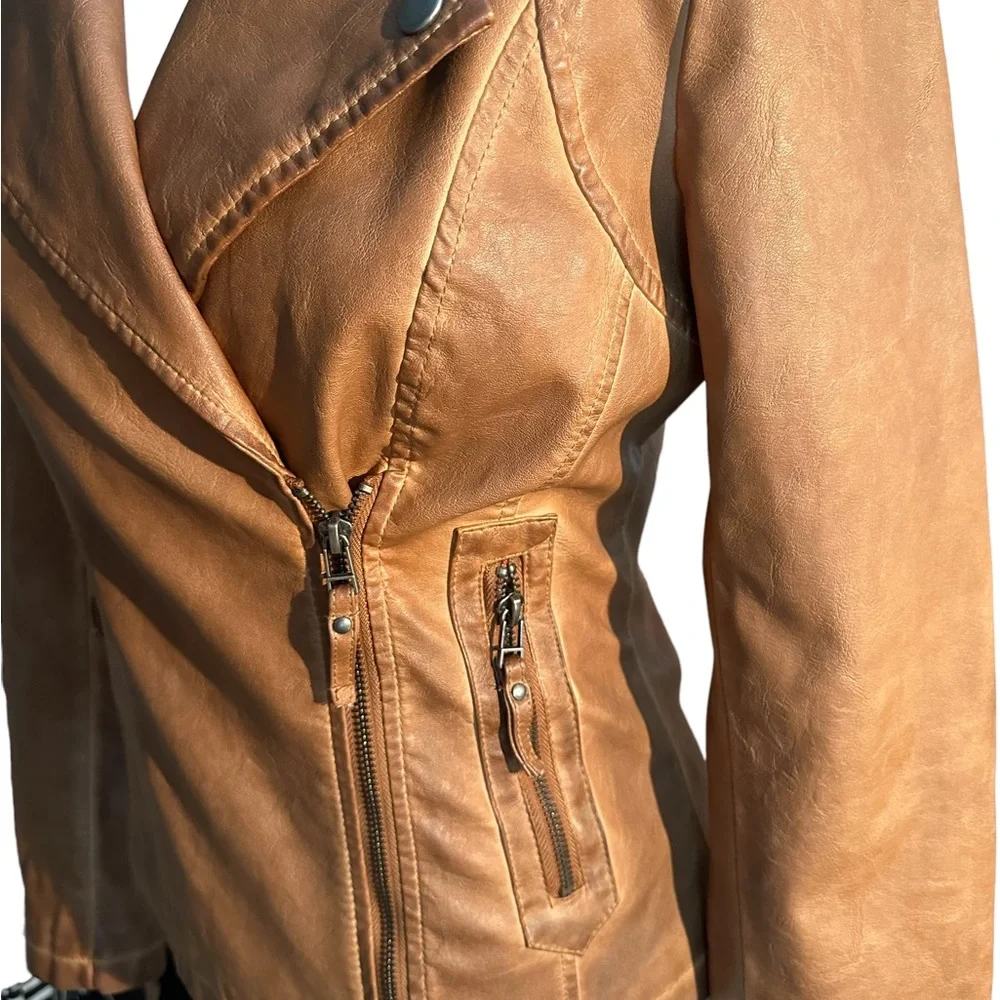 ❄️ Max Studio Moto Faux leather jacket XS - Picture 3 of 12